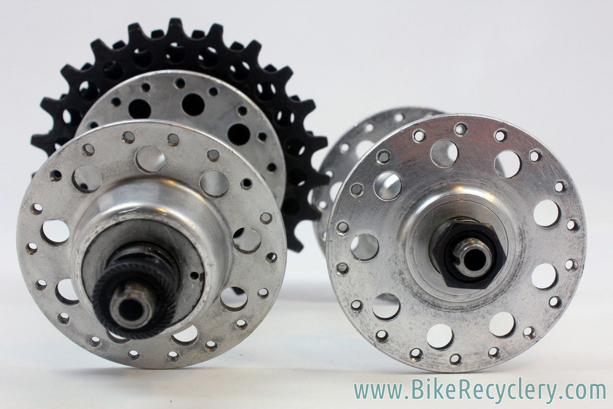 1962 Campagnolo Sportman Hub Set: High Flange - Round Holes - Non-Pressed - 36H - RARE