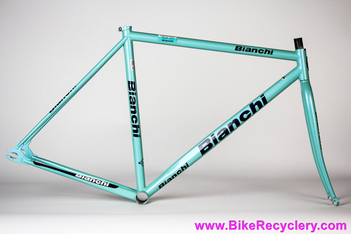 Bianchi Mega Pro Reparto Corse Pista Frame/Fork: 52cm - STEEL Deda Zero Tre - Pearl Celeste ~1998 (Near Mint & Unrestored)