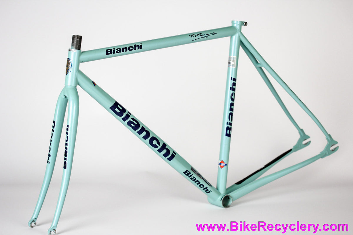 Bianchi Mega Pro Reparto Corse Pista Frame/Fork: 52cm - STEEL Deda Zero Tre - Pearl Celeste ~1998 (Near Mint & Unrestored)