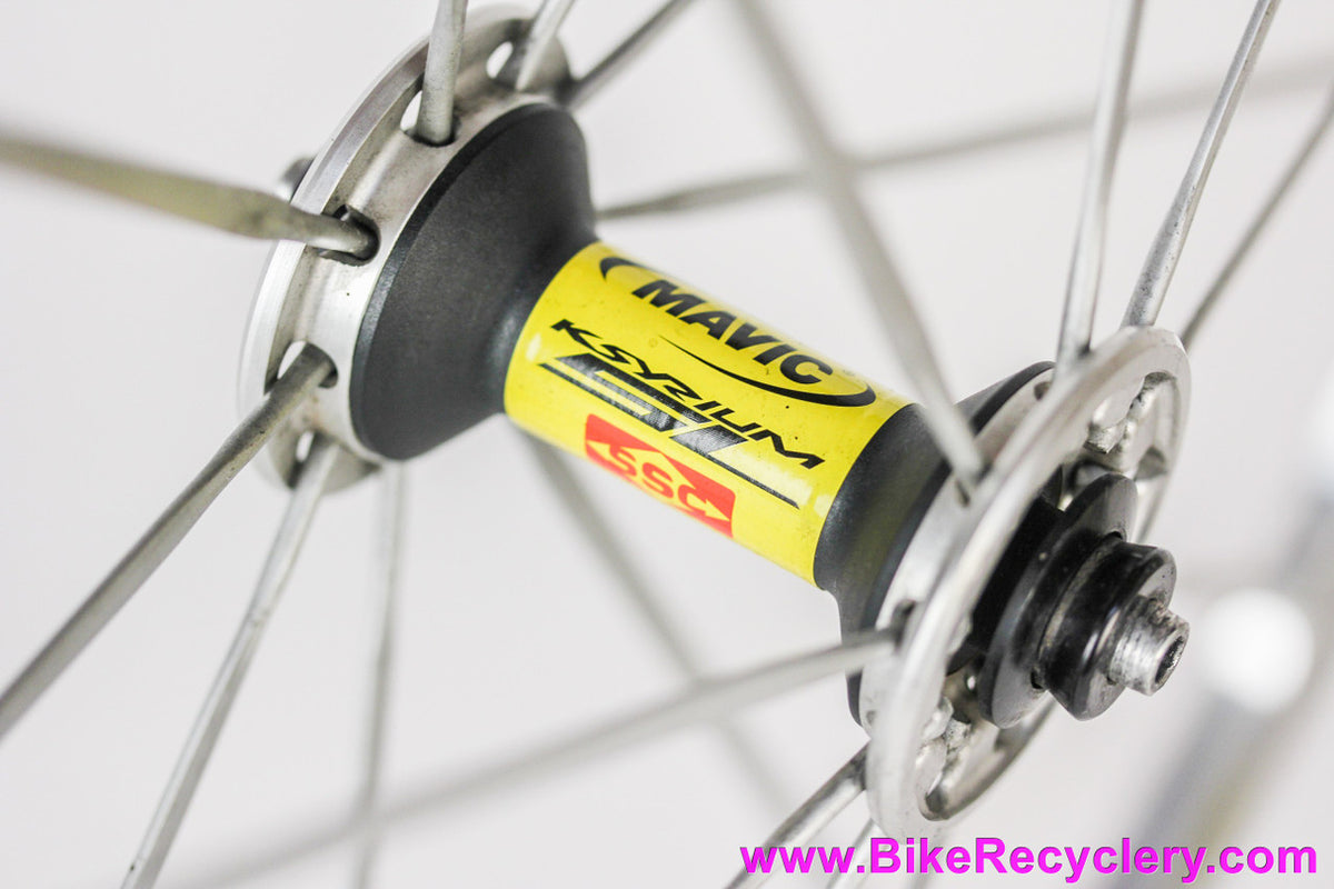 Mavic Ksyrium SL Road/CX Wheelset: Shimano 9/10/11s - 700c Clincher - Silver - 18/20H x 130mm - QR (EXC+)