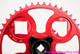 Paul Royal Flush 100% Pure Road / Track Crankset: 175mm  x 46t - Black Arms & Red Chainring (Near Mint+)