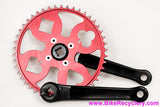 Paul Royal Flush 100% Pure Road / Track Crankset: 175mm  x 46t - Black Arms & Red Chainring (Near Mint+)