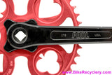 Paul Royal Flush 100% Pure Road / Track Crankset: 175mm  x 46t - Black Arms & Red Chainring (Near Mint+)
