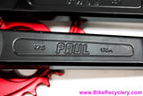 Paul Royal Flush 100% Pure Road / Track Crankset: 175mm  x 46t - Black Arms & Red Chainring (Near Mint+)