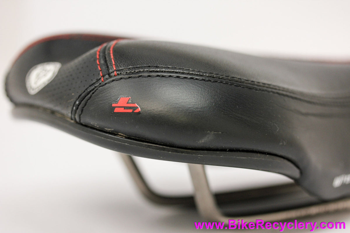 WTB Laser V Ti Saddle: Black Leather w/ Red Stitching - 1st Gen (EXC)