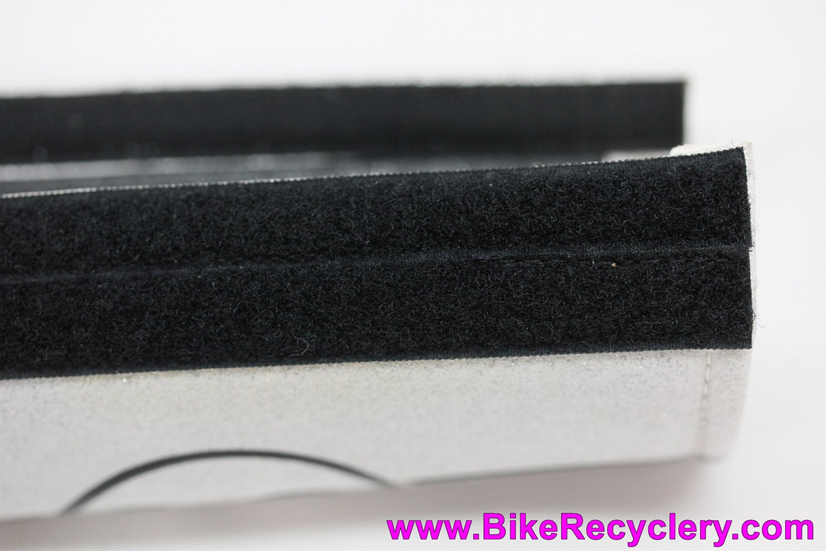Schwinn BMX Top Bar Pad: Bass Boat Silver Glitter + Black - 10.5" -  Homegrown Era Late 1990s Early 2000s (Near Mint+ NOS?)
