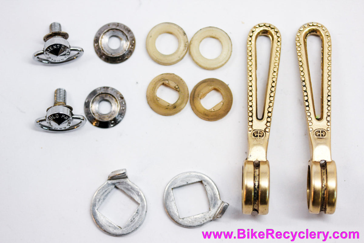 Galli Criterium Oro Downtube Shifters w/ Campagnolo Nuovo Record Hardware: Gold - Milled (Near Mint)