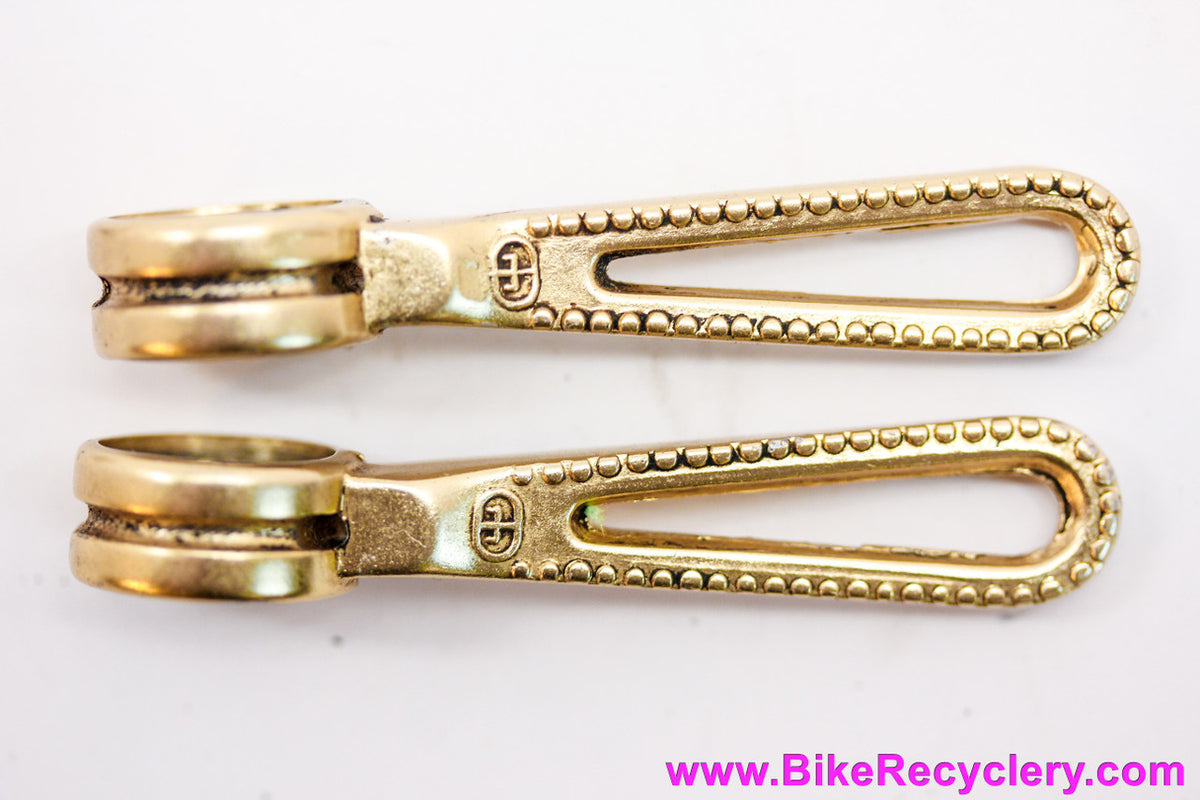 Galli Criterium Oro Downtube Shifters w/ Campagnolo Nuovo Record Hardware: Gold - Milled (Near Mint)