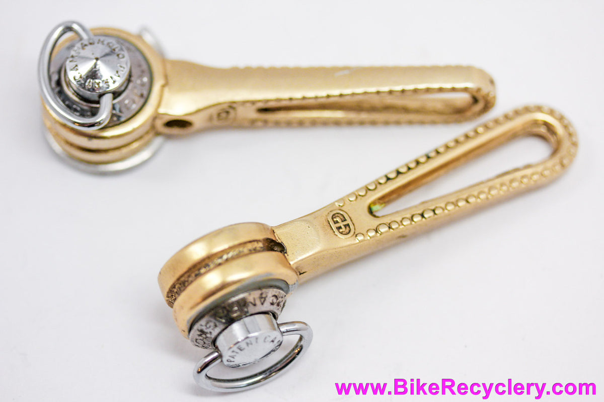 Galli Criterium Oro Downtube Shifters w/ Campagnolo Nuovo Record Hardware: Gold - Milled (Near Mint)