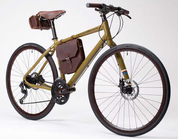 Cannondale + Junk Food + Brooks Leather Saddle Bag: Handmade - One of a Kind! Thick Leather - Moto Inspired (NEW)