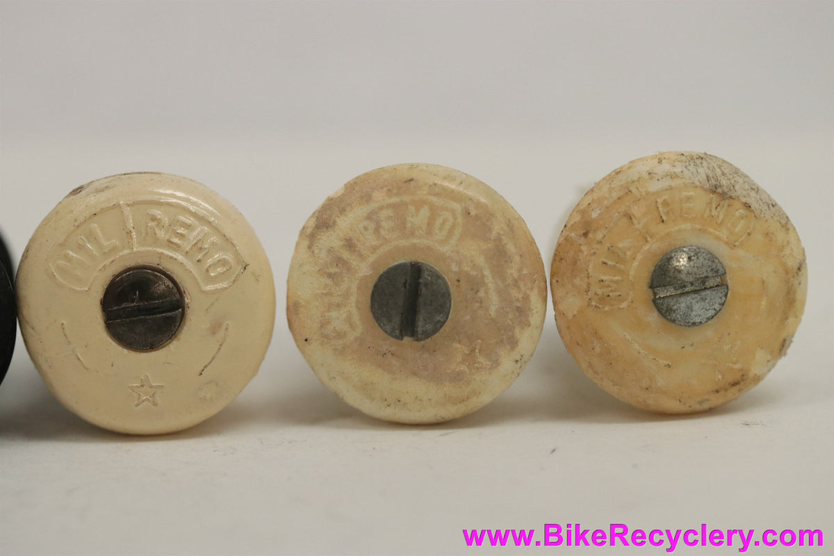 Handlebar End Plugs Lot: 1940s 1950's French / British - GEM - GB 30mm - Milremo - OGK - 6 Pc