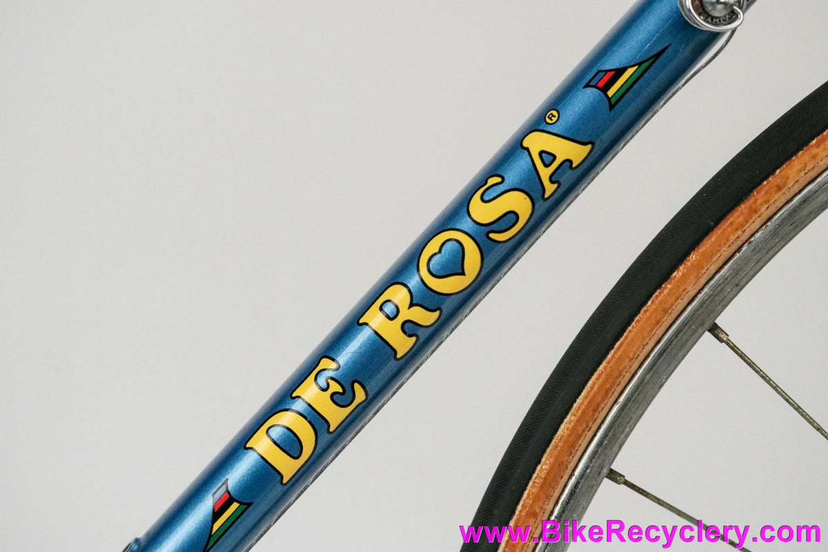 Late 1970's De Rosa Professional: 52cm - Unrestored & 99% Original - Nuovo Record - Fiamme - Unicanitor #2 - Blue/Yellow