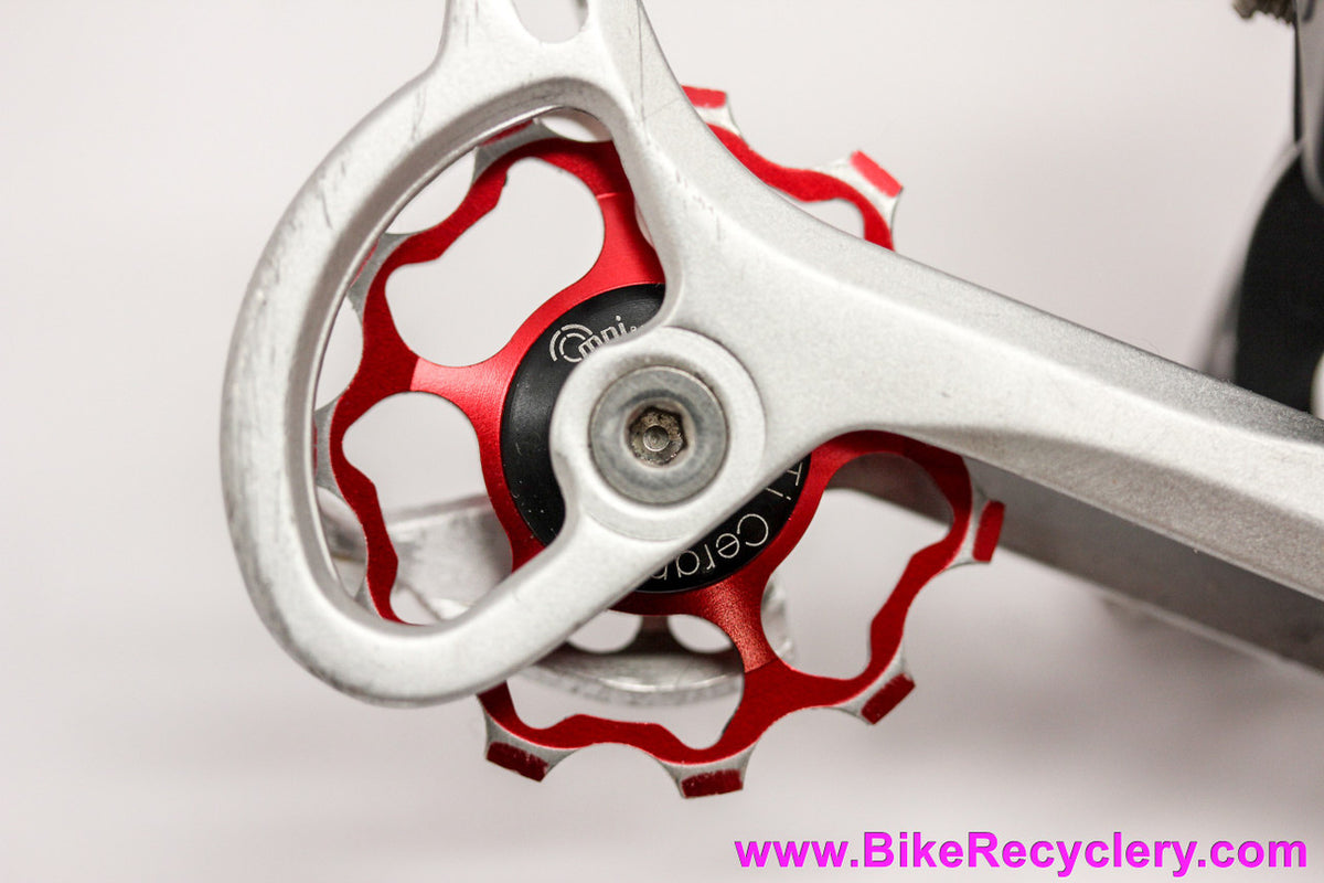 Shimano XT RD-M772 SGS 9 Speed Rear Derailleur: Omni Ti-Ceramic Jockey Wheels (Red) Long Cage (LOW MILES)
