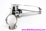Early Campagnolo Record Front Derailleur: 1st Year! 1052/1 - Flat Head Pivots - No Slot Cable Stop Chrome Bronze Steel Arm (NEAR MINT++)