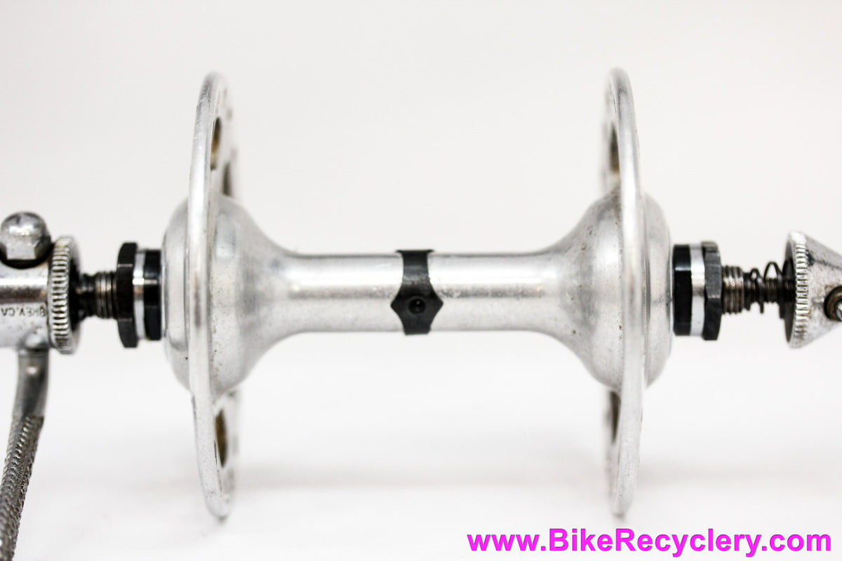Open C Campagnolo " No Record" Strada High Flange Front Hub & QR Skewer: 36H - 1960's (Near Mint+)