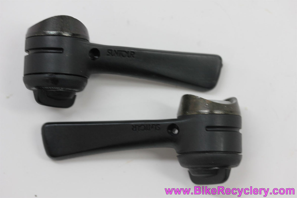 NOS Suntour Blaze SL-3040-BS/CS Downtube Shifters: Accushift Plus 6 Speed - Black
