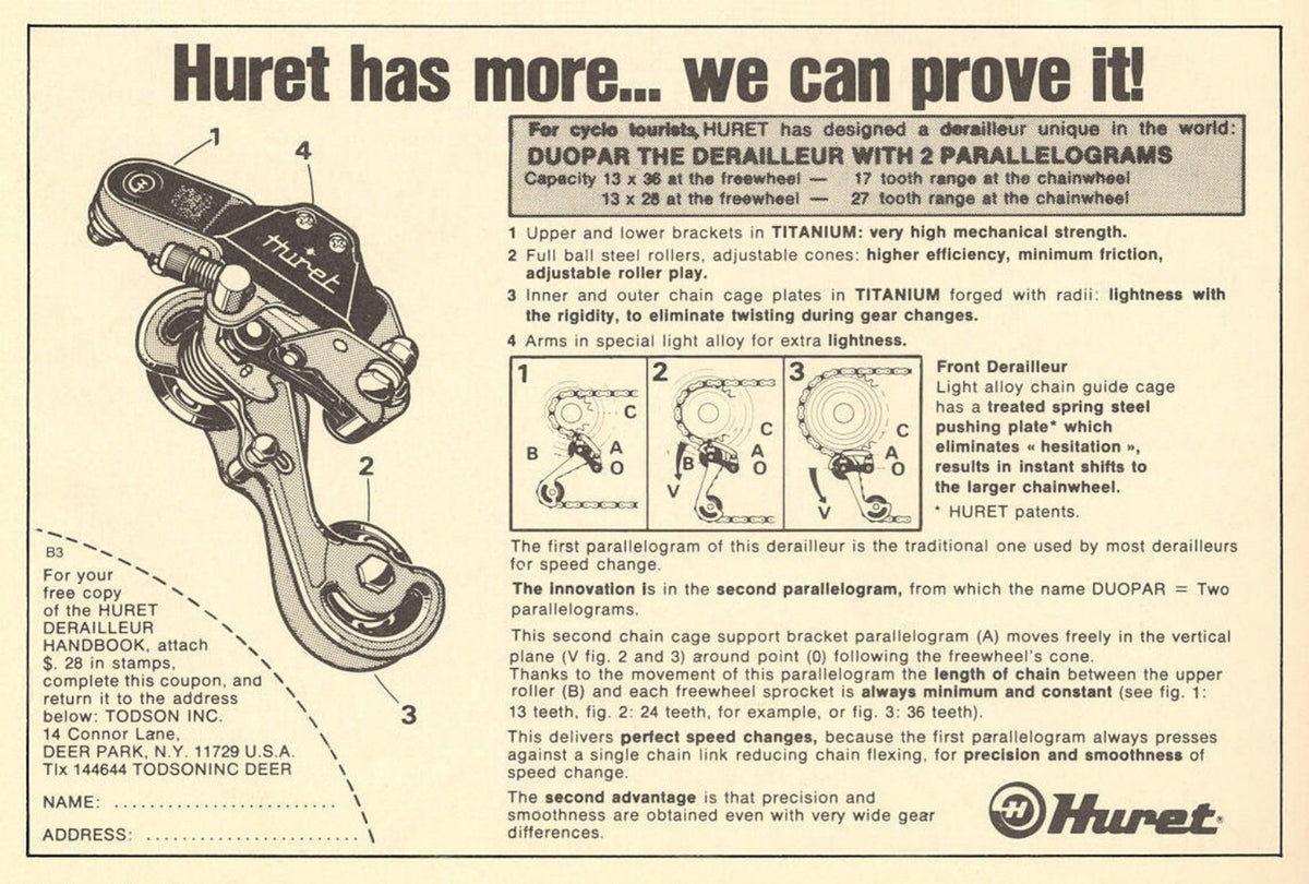 NOS Sachs Huret DuoPar Eco Rear Derailleur: Touring, Unique Piece of Cycling History