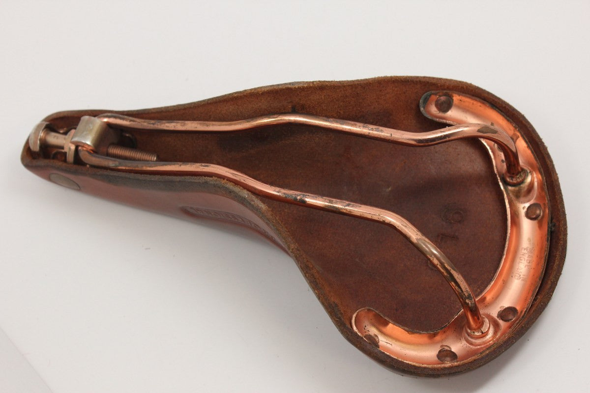 1990's Brooks Professional Special Saddle: Large Copper Rivets / Rails, Honey