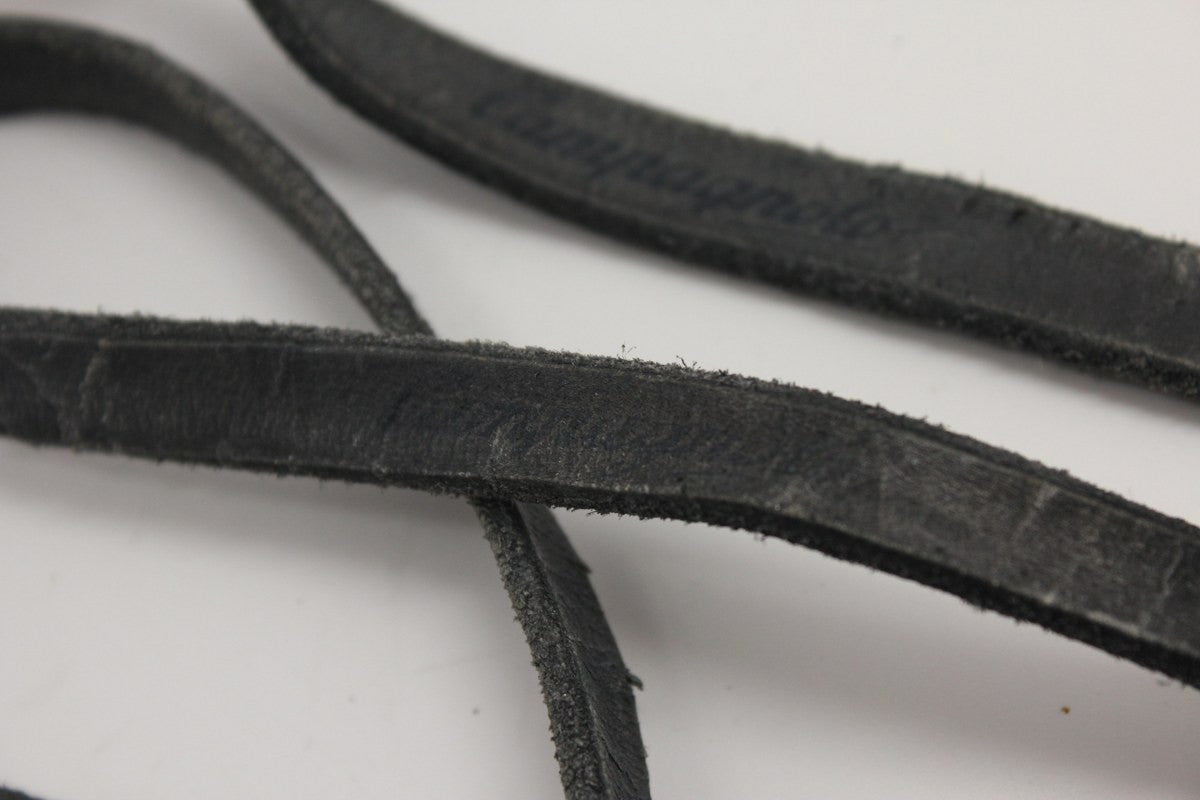 Vintage Campagnolo Toe Straps: Black Leather, EXC
