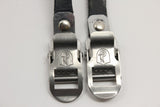 Vintage Campagnolo Toe Straps: Black Leather, EXC