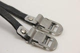 Vintage Campagnolo Toe Straps: Black Leather, EXC