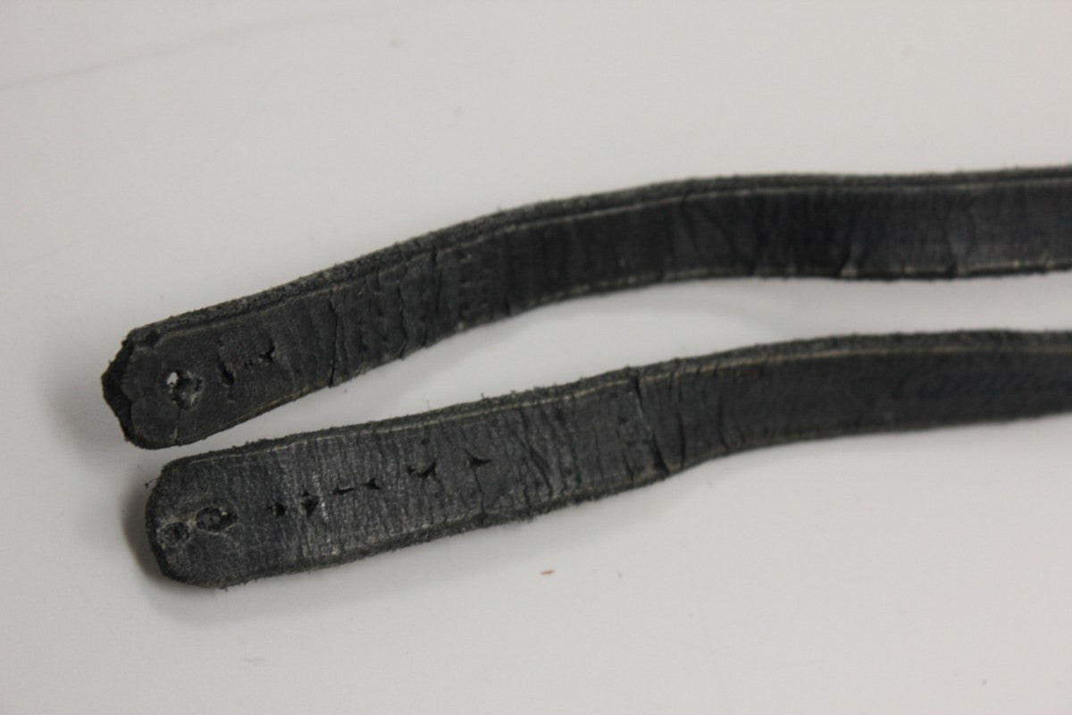 Vintage Campagnolo Toe Straps: Black Leather, EXC