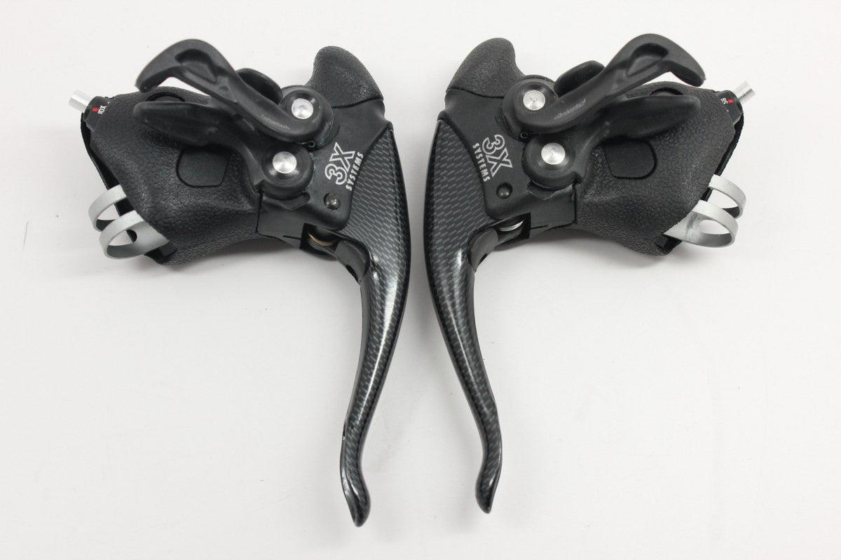 NOS Modolo Morphos 3X Carbon Ergo/STI Shifters: Compatible with 7/8/9sp Shimano, 8/9sp Campy, 5/6sp Indexed