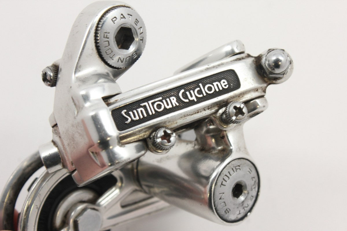 Suntour Cyclone Rear Derailleur: Silver 1st Gen 1977 MINT
