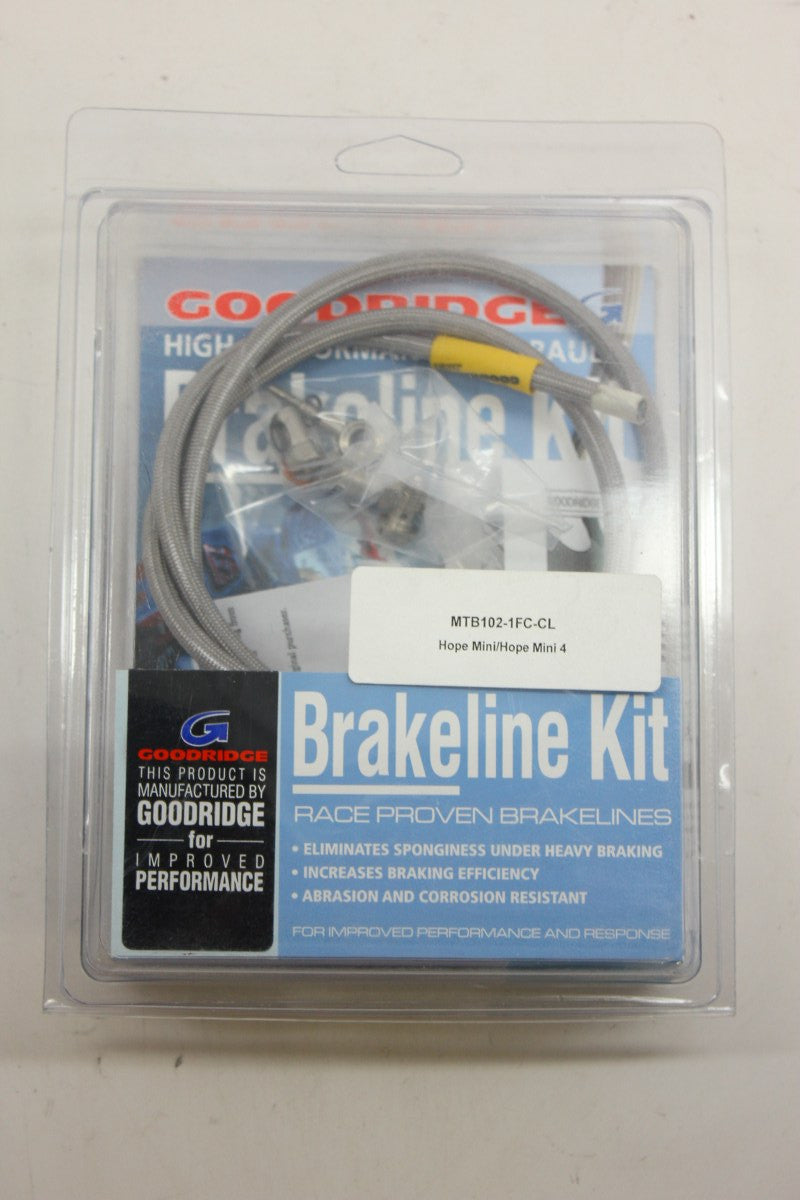 Goodridge Hope Mini / Mini 4 Hydraulic Braided Brakeline Hose Kit: Stainless Steel 900mm