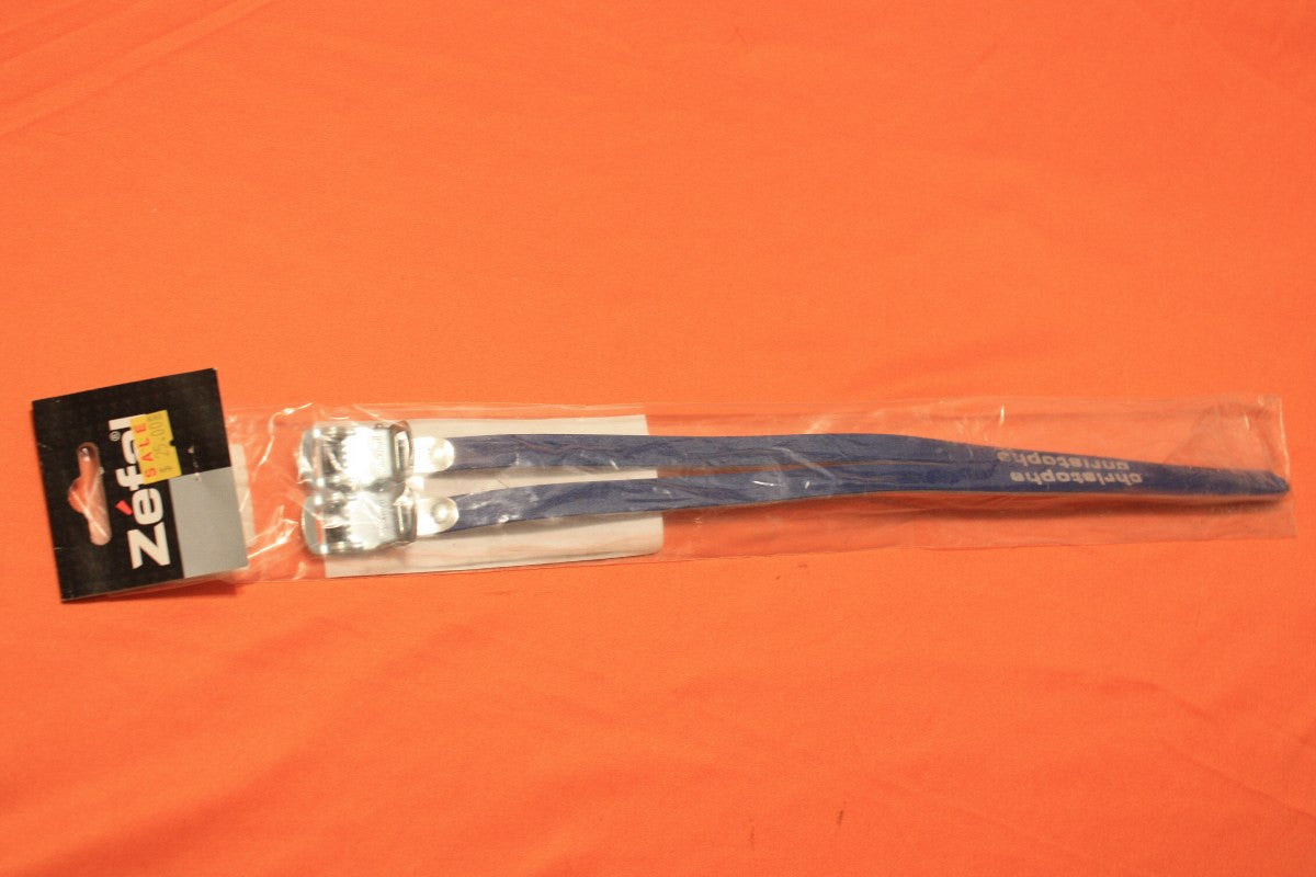 NIB Christophe Leather Toe Straps: Zefal, Blue
