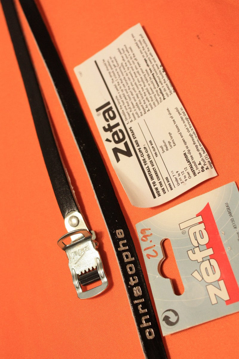 NIB Christophe Leather Toe Straps: Zefal, Black