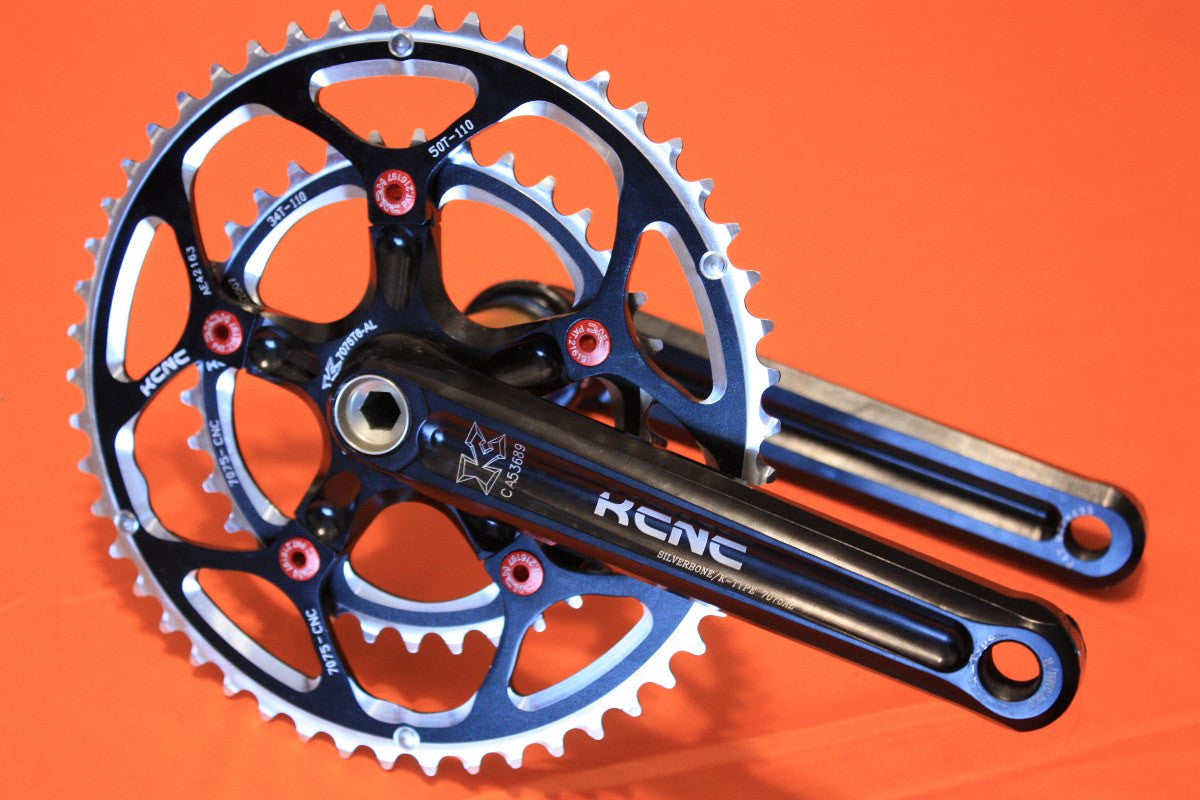 NEW KCNC Silverbone Compact Road Crank: 172.5mm 50/34t Black