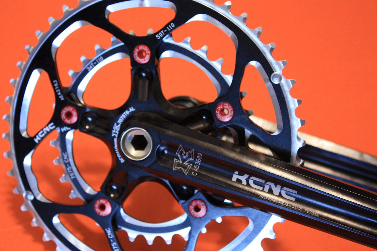 NEW KCNC Silverbone Compact Road Crank: 172.5mm 50/34t Black