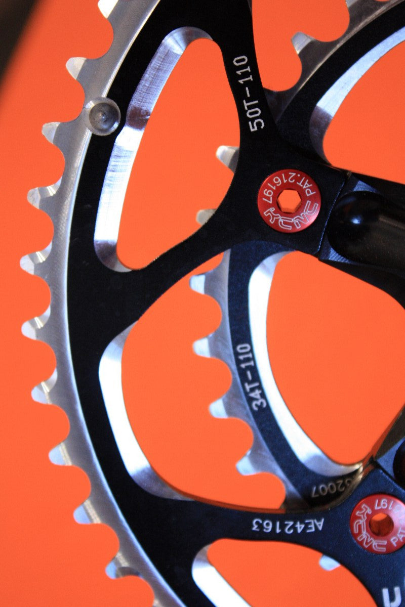 NEW KCNC Silverbone Compact Road Crank: 172.5mm 50/34t Black