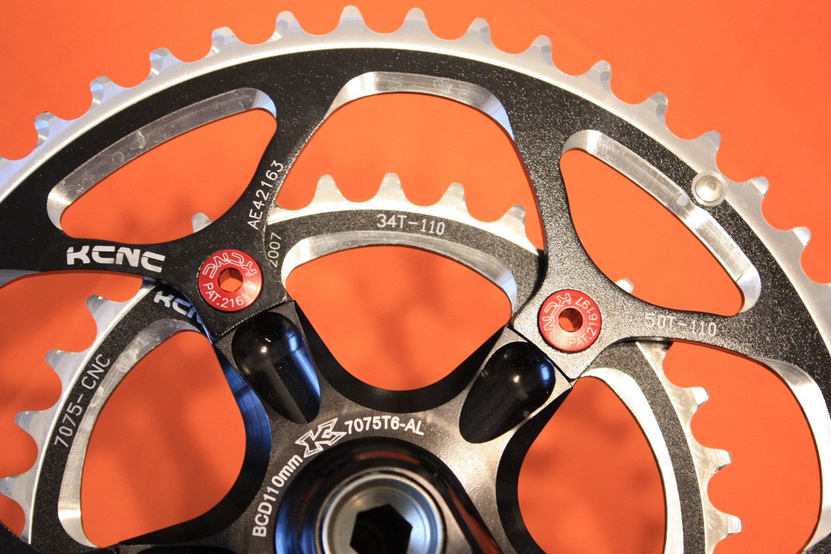 NEW KCNC Silverbone Compact Road Crank: 172.5mm 50/34t Black