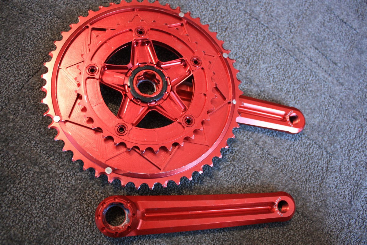 NEW KCNC K2 RD2 Compact Road Crank: 172.5mm 50/34t Red Blade Chainring 641g