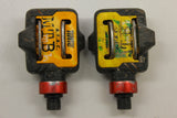 Time A.T.A.C. Clipless Pedals: Gray Yellow Red w/cleats, Used