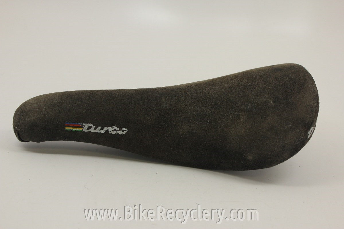 Selle Italia Turbo Saddle: Brown Suede Leather, 1980's