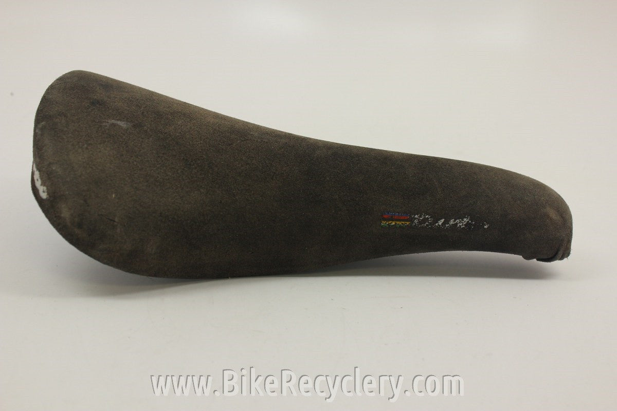 Selle Italia Turbo Saddle: Brown Suede Leather, 1980's