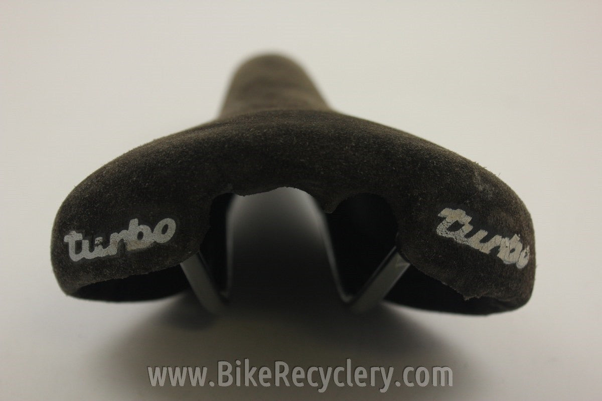 Selle Italia Turbo Saddle: Brown Suede Leather, 1980's