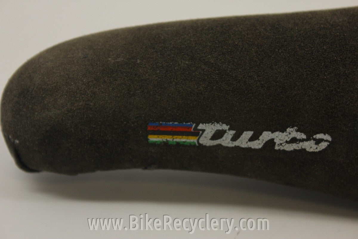 Selle Italia Turbo Saddle: Brown Suede Leather, 1980's