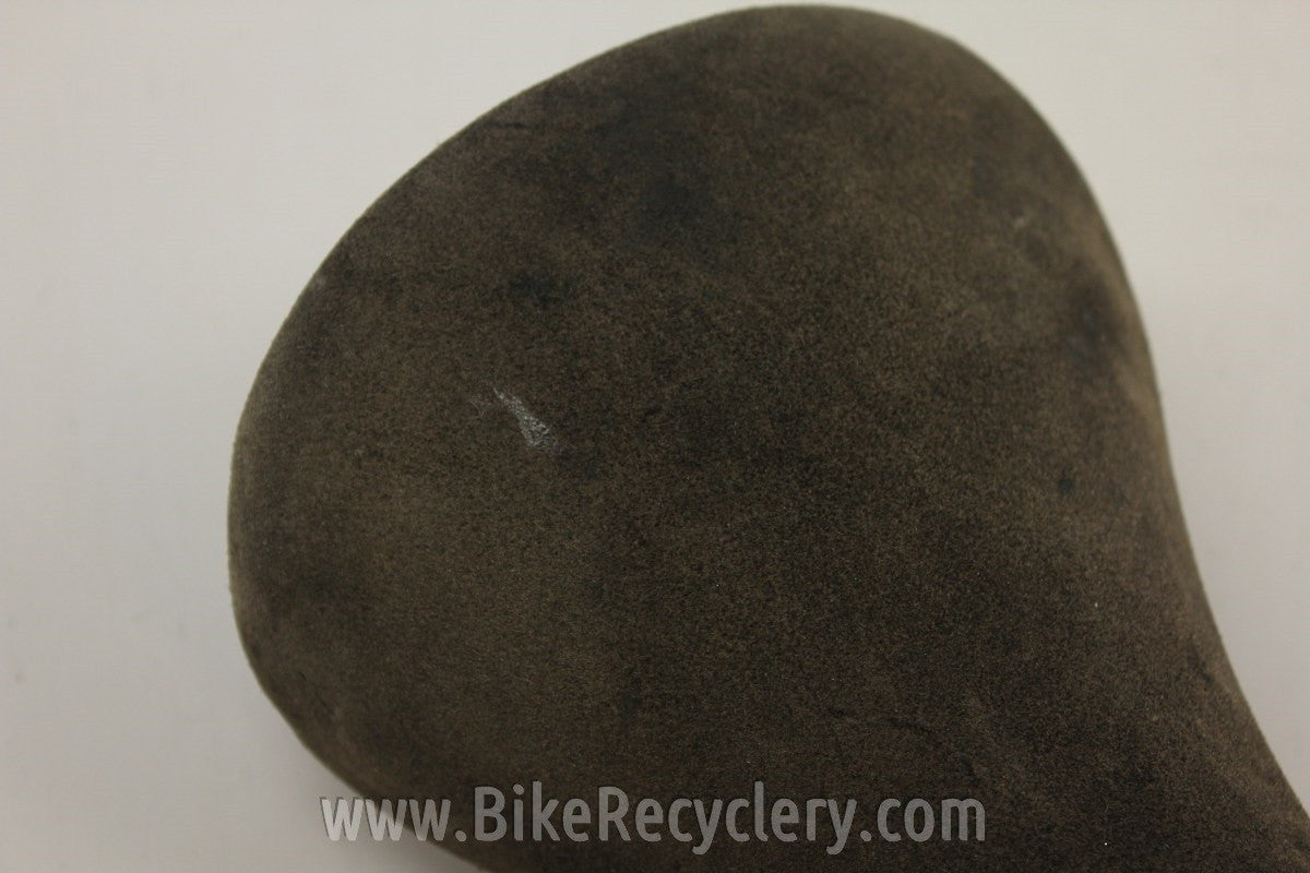 Selle Italia Turbo Saddle: Brown Suede Leather, 1980's