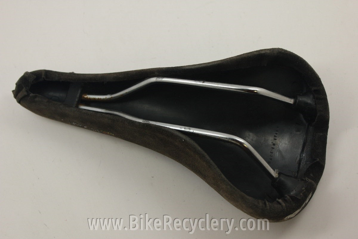 Selle Italia Turbo Saddle: Brown Suede Leather, 1980's