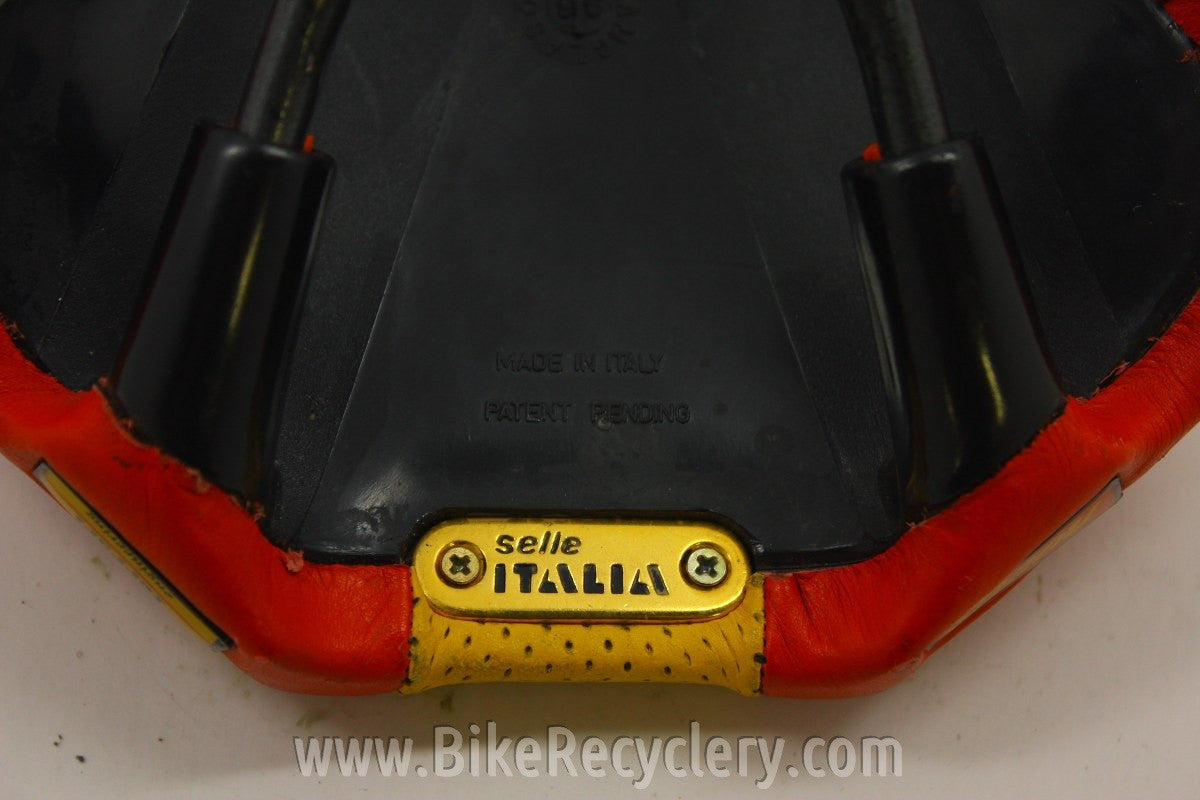 Selle Italia Novus Ferarri Saddle: Carbon Rails, Red & Yellow
