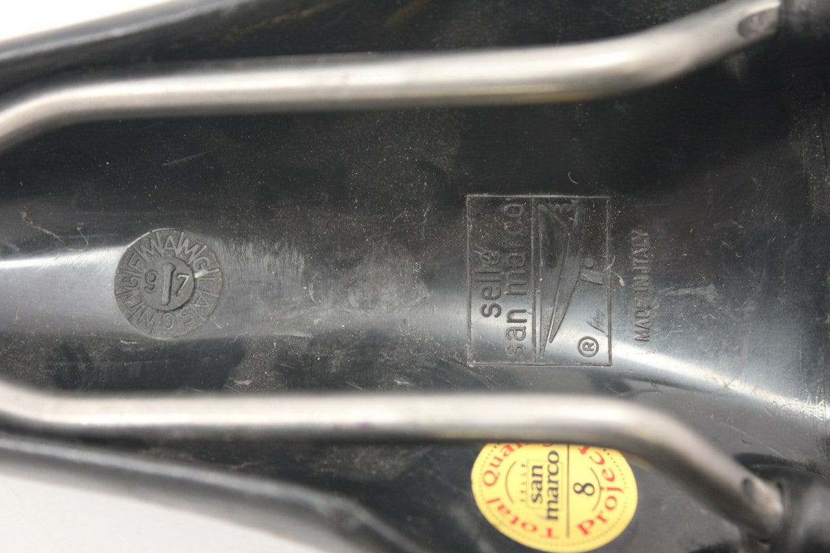 Vintage San Marco Strada Hi-Pro Saddle: Ti Rails, Leather 1990's