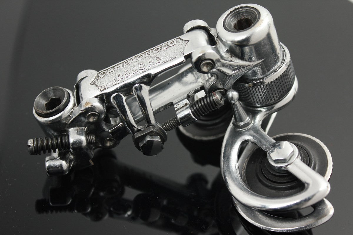 1st GEN 1963 Campagnolo Record Rear Derailleur Steel Bearing Pulleys Model 1020 Steel-plated Bronze RARE & MINT