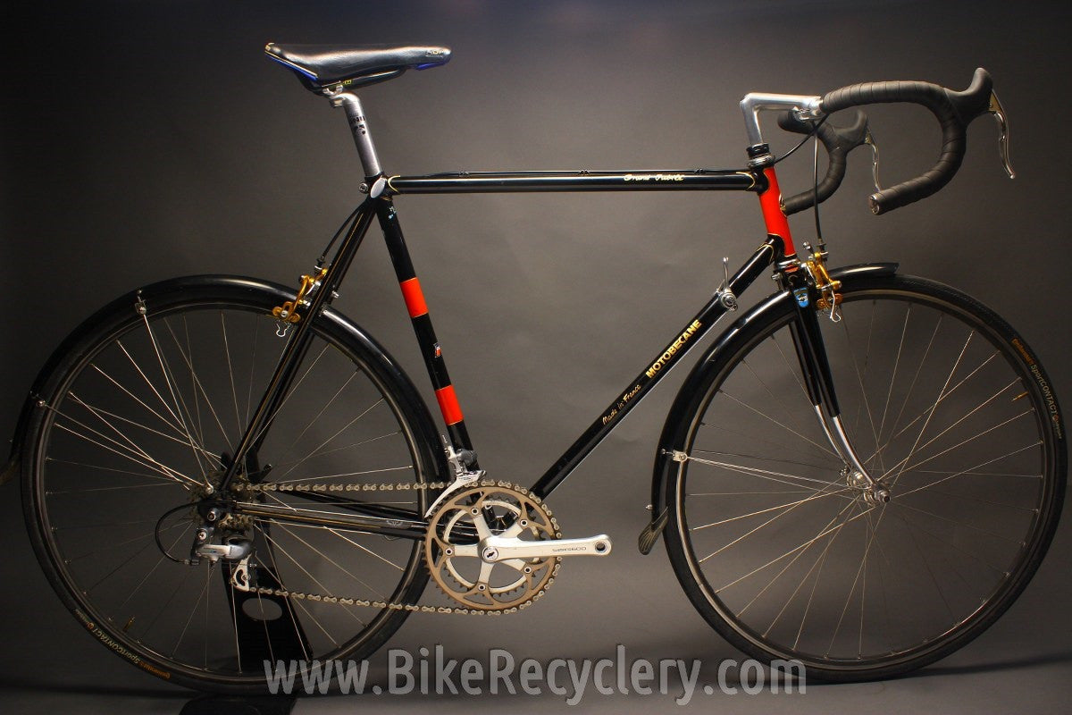 1979 Motobecane Grand Jubilee Touring Bike: 57cm, Fenders, Dura Ace / 600, Modolo Gold, Black/Red, Lugged Steel