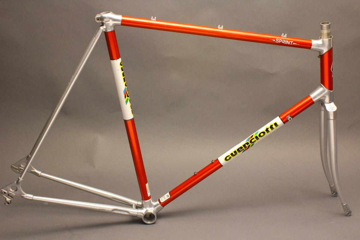 Guerciotti Sprint Road Bike Frame & Fork: Aluminum Bonded, Red / Silver 60cm