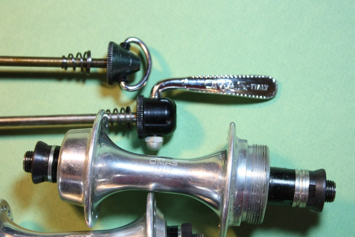 NOS O.M.A.S. Big Sliding Hubs & Skewers: 36H, Super Record Upgrade