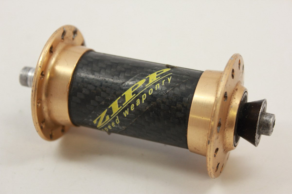 Zipp Ballistic Front Hub: Carbon / Gold, 24H